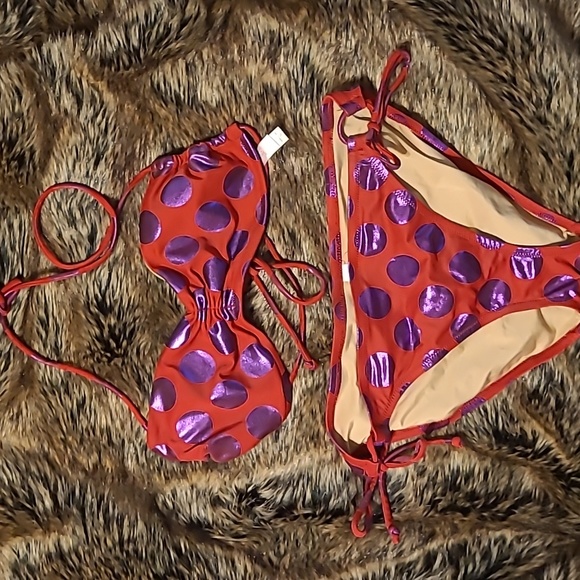 Victoria's Secret Other - Victoria's Secret Women's Bathing Suit Bikini Top and Bottoms Polka Dots Vintage